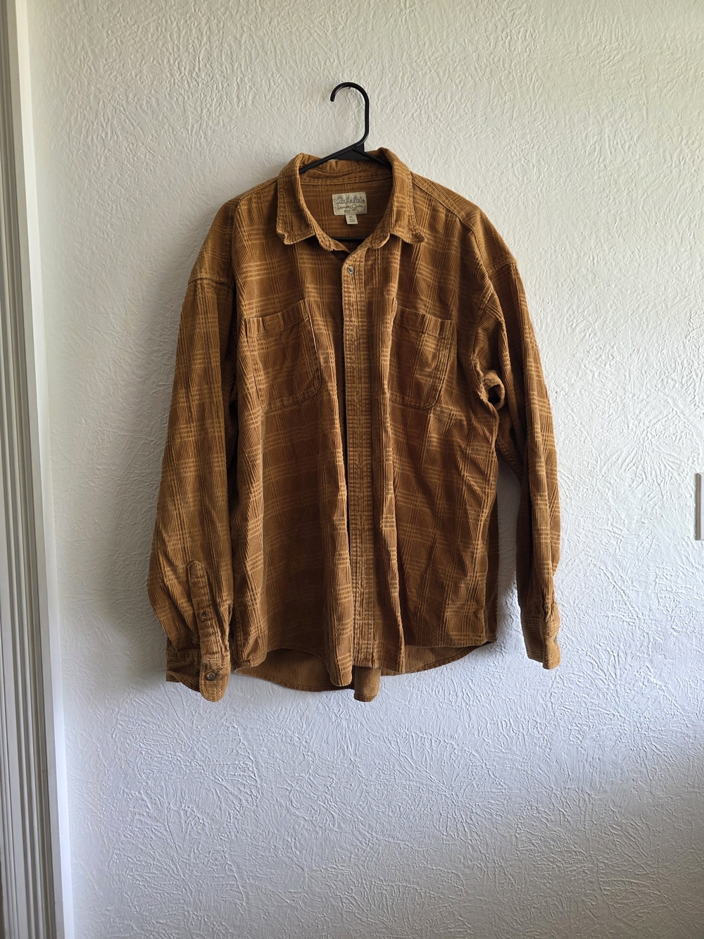 Cabela's Men's Mustard Brown Corduroy Button-Down Shirt